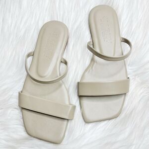 JMGXY Flat Slide On Strappy Sandals Taupe Size 5.5